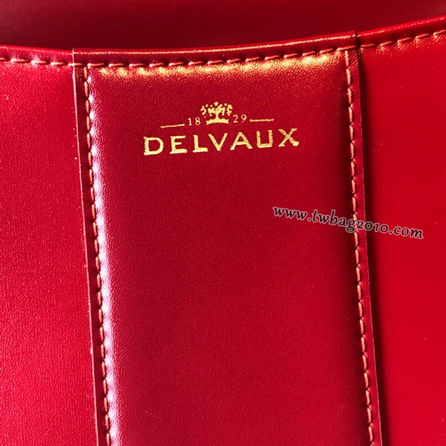 Delvaux專櫃新款紅三拼比利時手提肩背女包 德爾沃新版雙環brillant box皮大號手袋 bxs1118